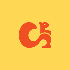 Fototapeta premium Squirrel Letter S Concept Logo Design