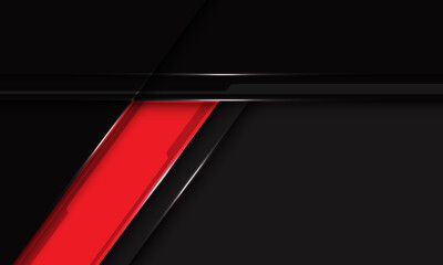 Abstract red label black metallic slash overlap with blank space design modern futuristic background vector illustration.
