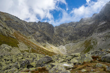 Clouds over the peaks of the High Tatras.