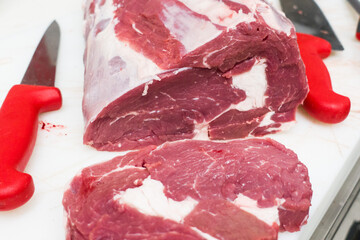 Fresh raw beef steak
