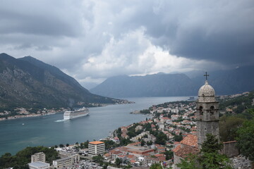 Fototapeta na wymiar The bay of Kotor in Montenegro 