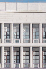 Obraz premium facade of a modern design building with columns, new classicism style
