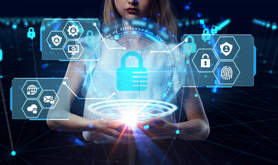 Cyber security data protection business technology privacy concept.