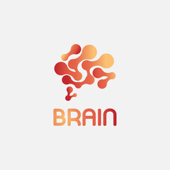 Fototapeta na wymiar brain logo design illustration modern vector template icon symbol logotype template