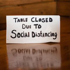Restaurant Table Sign Social Distancing