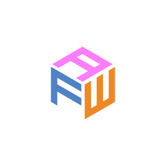 Initial letter of the AFW. Hexagon logo with three letters