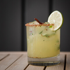 Spicy lime cocktail at happy hour