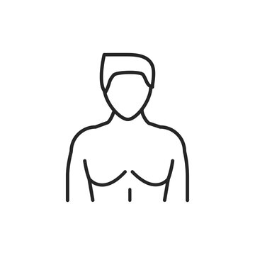 recommend clip art: Gynecomastia color line icon. Pictogram for web page, mobile app, promo.