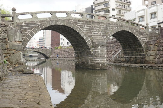 Historic Megane Bridge, Meganebashi, in Nagasaki, Kyushu, Japan - 九州 長崎 眼鏡橋	