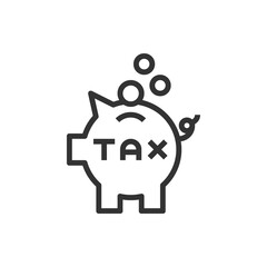 Pig tax icon vector illustration .