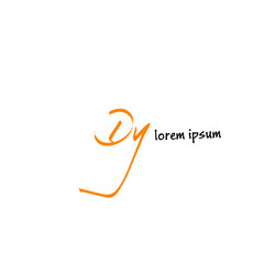 Dy D y Initial Handwriting or Handwritten Logo for Identity. Logo with Signature and Hand Drawn Style.