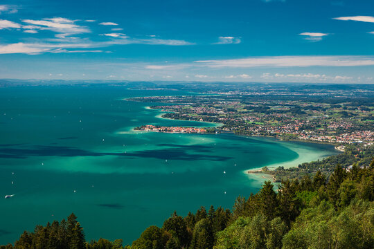 Bodensee mit Blick vom Pf&auml;nder auf Lindau