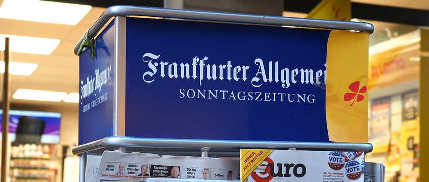 Frankfurter Allgemeine Zeitung sign. Frankfurt General Newspaper, abbreviated FAZ, is a centre-right, liberal-conservative daily German newspaper