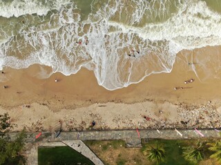 Creative Aerial Shots of the Santubong and Damai Beaches of Sarawak Malaysia, beside the South...