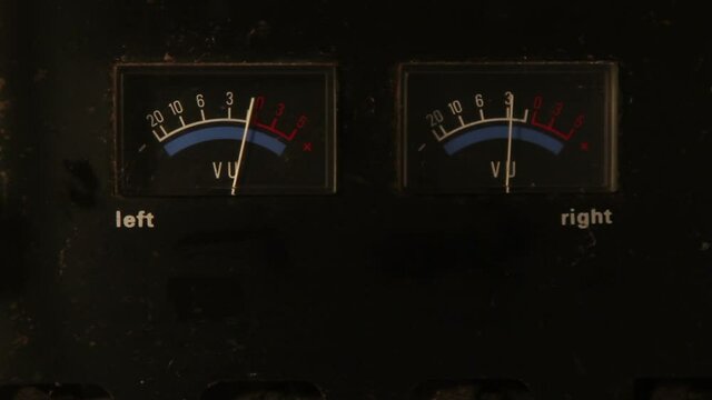 Audio Sound VU Meters. Left and Right  panel. 