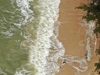 Creative Aerial Shots of the Santubong and Damai Beaches of Sarawak Malaysia, beside the South...