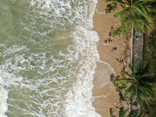 Creative Aerial Shots of the Santubong and Damai Beaches of Sarawak Malaysia, beside the South...