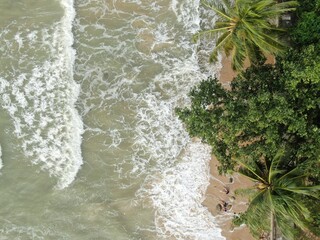 Creative Aerial Shots of the Santubong and Damai Beaches of Sarawak Malaysia, beside the South...