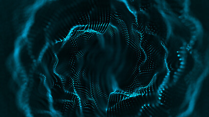 Whirlwind of dust particles. abstract primitives. 3d rendering