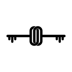 Old key icon isolated on white background. Simple vector logo