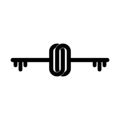 Old key icon isolated on white background. Simple vector logo