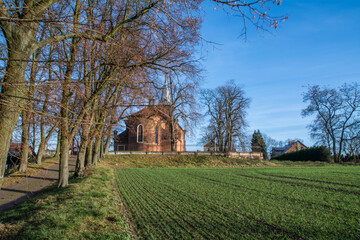 Fototapeta na wymiar Catholic church in the village of Gorka Pabianicka, Poland.