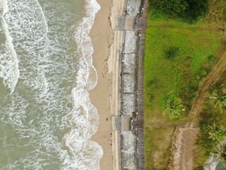 Creative Aerial Shots of the Santubong and Damai Beaches of Sarawak Malaysia, beside the South...