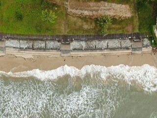 Creative Aerial Shots of the Santubong and Damai Beaches of Sarawak Malaysia, beside the South...