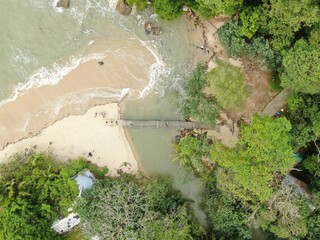 Creative Aerial Shots of the Santubong and Damai Beaches of Sarawak Malaysia, beside the South...