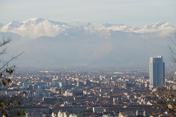 Italy, Turin: view of the city and the Alps