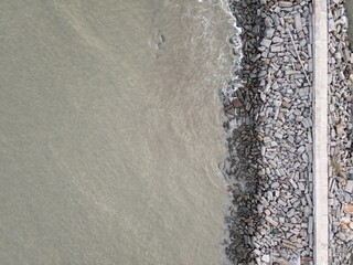 Creative Aerial Shots of the Santubong and Damai Beaches of Sarawak Malaysia, beside the South...