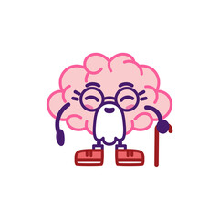 Isolated brain cartoon with a smile face - Vector illustration