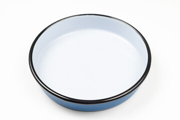 Round Casserole dish isolated above white background