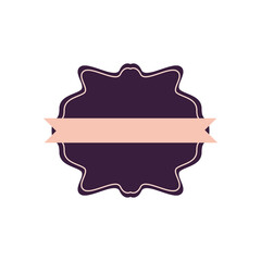 Vintage pink ribbon in front of frame vector design