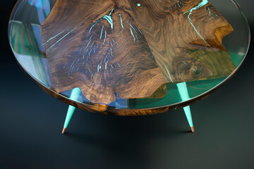 Modern handmade epoxy resin table