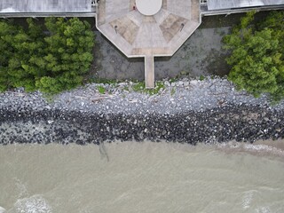 Creative Aerial Shots of the Santubong and Damai Beaches of Sarawak Malaysia, beside the South...
