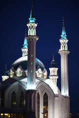 Fototapeta na wymiar Kazan Kul Sharif mosque at night