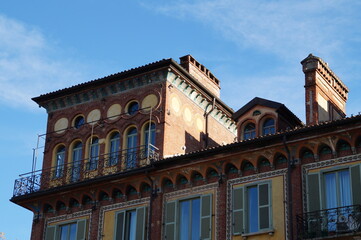Italy, Turin: tower at home with large windows