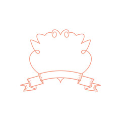 Vintage line label frame with ribbon vector design