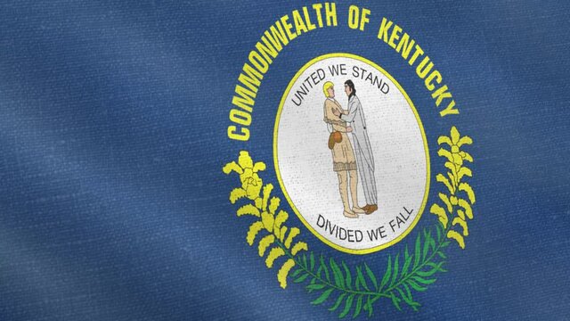 Kentucky flag wind blowing full frame background