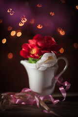 Still life- selective focus. Dark background and bokeh