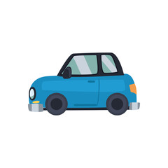 blue and compact car icon vector design