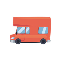 red and campervan car icon vector design