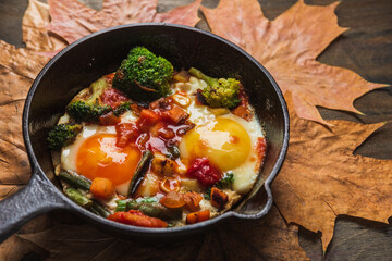 Fast food- still life- fried chicken eggs