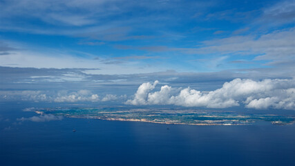 Malta view from the top. Panoramic view of Malta island with clouds in the background. Malta, Europe, South Europe. Island. 