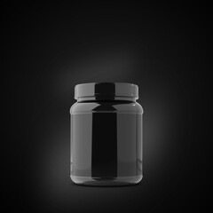 3D Illustration. Supplement bottle isolated on wood background