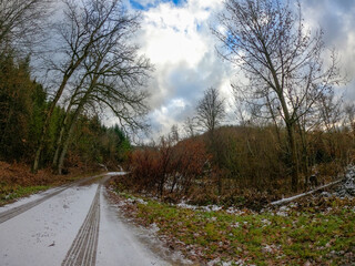 Photo recordings from the Bavarian Forest with ultra wide angle lens in winter