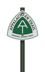 Vector illustration of the Appalachian Trail road sign on metallic post - 402197793