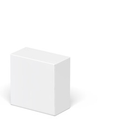 3D Illustration. Box mockup isolated on white background. Front view