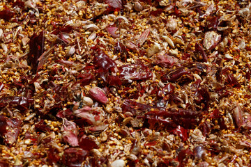 Ethiopian traditional grains dry in the sun so that they can be prepared for consumption
